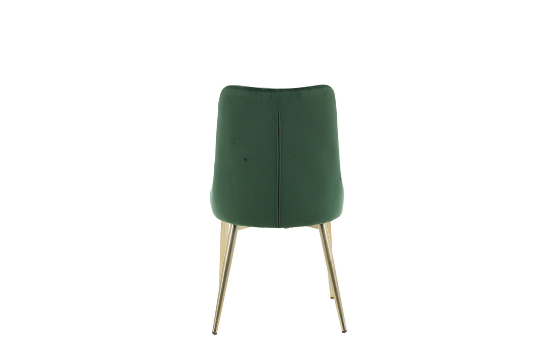 Venture Home Velvet Lyx Matstol 2-pack - Matt Mässing / Mossgrön Sammet