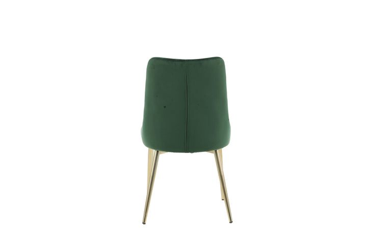 Venture Home Velvet Lyx Matstol 2-pack - Matt Mässing / Mossgrön Sammet