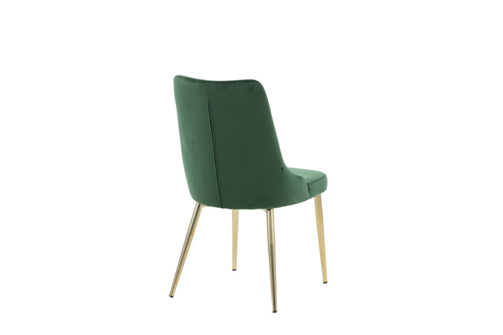 Venture Home Velvet Lyx Matstol 2-pack - Matt Mässing / Mossgrön Sammet