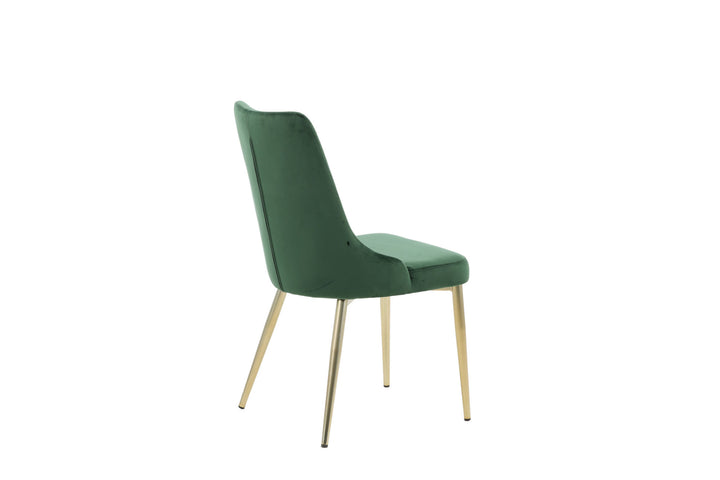 Venture Home Velvet Lyx Matstol 2-pack - Matt Mässing / Mossgrön Sammet