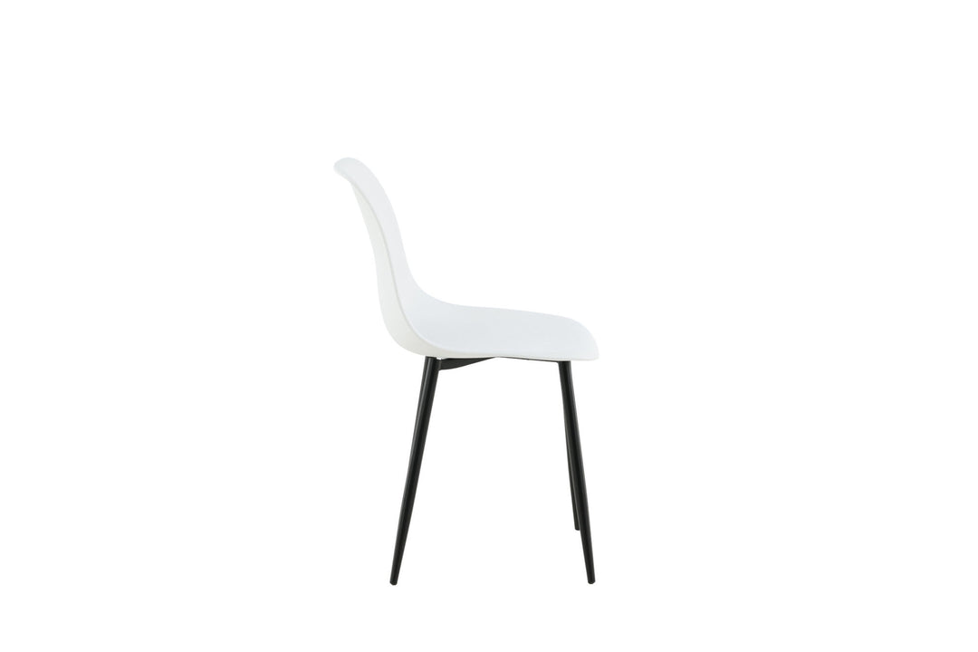 Venture Home Polar Plastic Dining Chair 2-pack - Black Legs / White Plastic