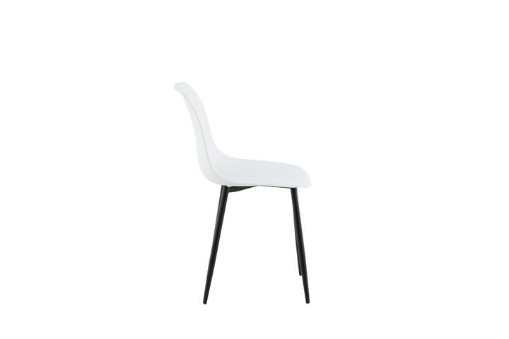 Venture Home Polar Plastic Dining Chair 2-pack - Black Legs / White Plastic
