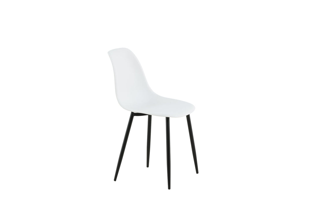 Venture Home Polar Plastic Dining Chair 2-pack - Black Legs / White Plastic
