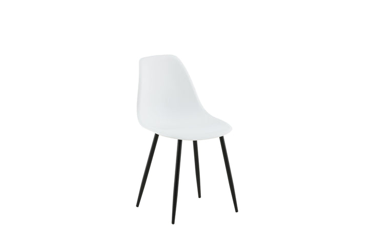 Venture Home Polar Plastic Dining Chair 2-pack - Black Legs / White Plastic