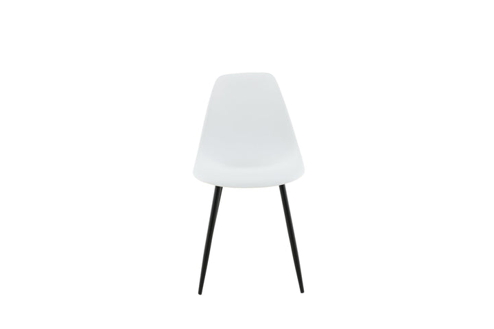Venture Home Polar Plastic Dining Chair 2-pack - Black Legs / White Plastic