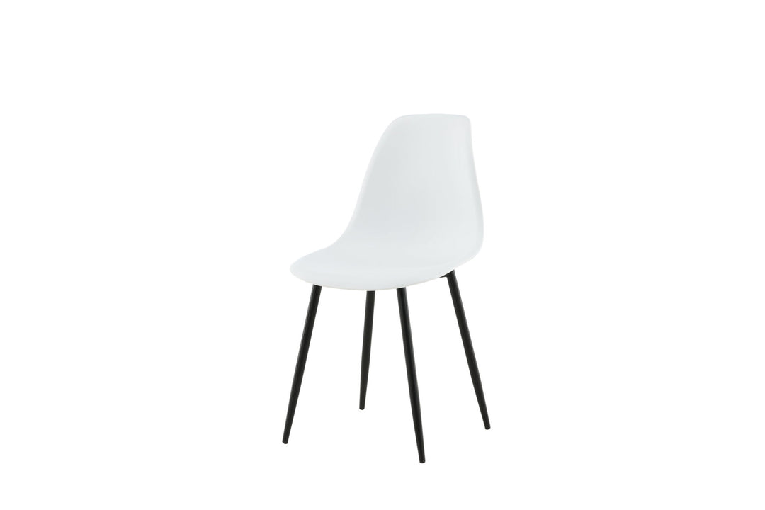 Venture Home Polar Plastic Dining Chair 2-pack - Black Legs / White Plastic