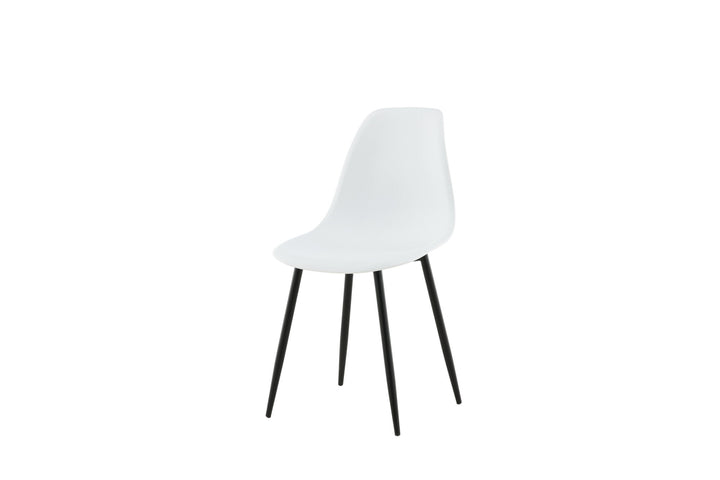 Venture Home Polar Plastic Dining Chair 2-pack - Black Legs / White Plastic