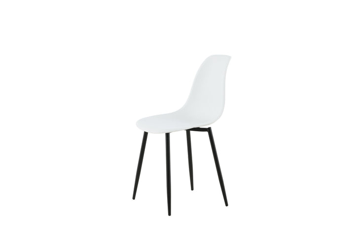 Venture Home Polar Plastic Dining Chair 2-pack - Black Legs / White Plastic