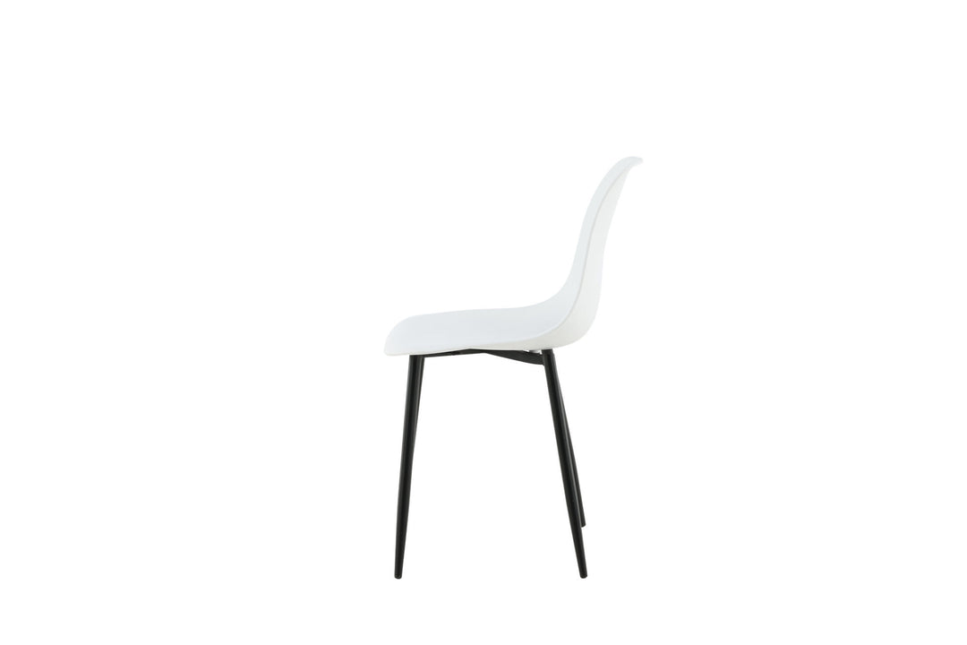 Venture Home Polar Plastic Dining Chair 2-pack - Black Legs / White Plastic