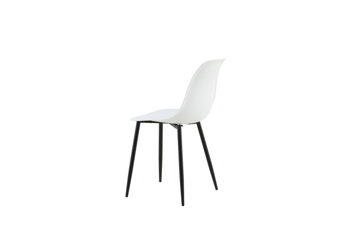 Venture Home Polar Plastic Dining Chair 2-pack - Black Legs / White Plastic