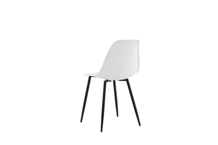 Venture Home Polar Plastic Dining Chair 2-pack - Black Legs / White Plastic