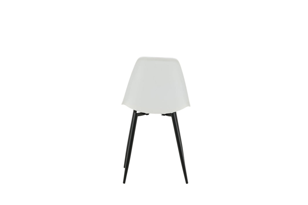 Venture Home Polar Plastic Dining Chair 2-pack - Black Legs / White Plastic