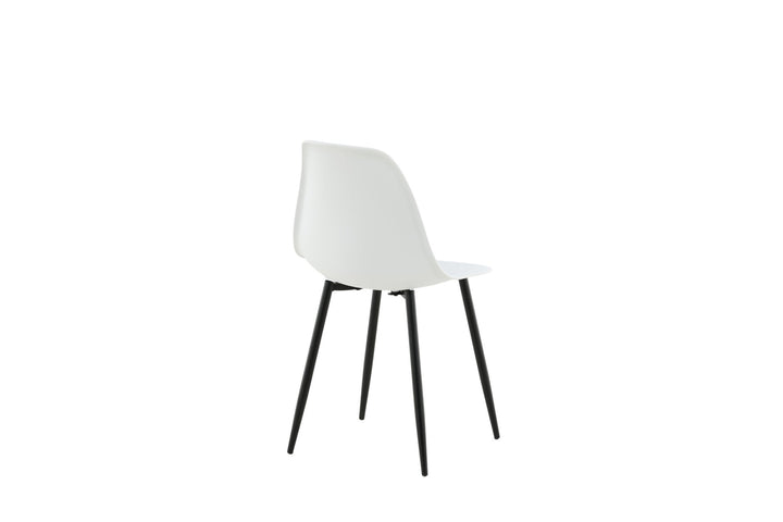 Venture Home Polar Plastic Dining Chair 2-pack - Black Legs / White Plastic