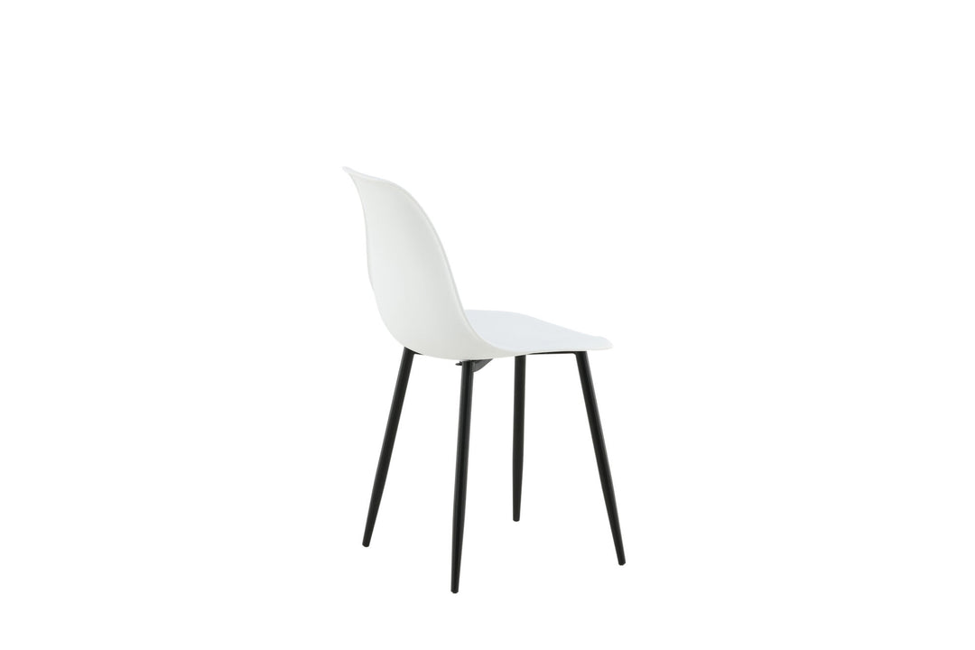 Venture Home Polar Plastic Dining Chair 2-pack - Black Legs / White Plastic