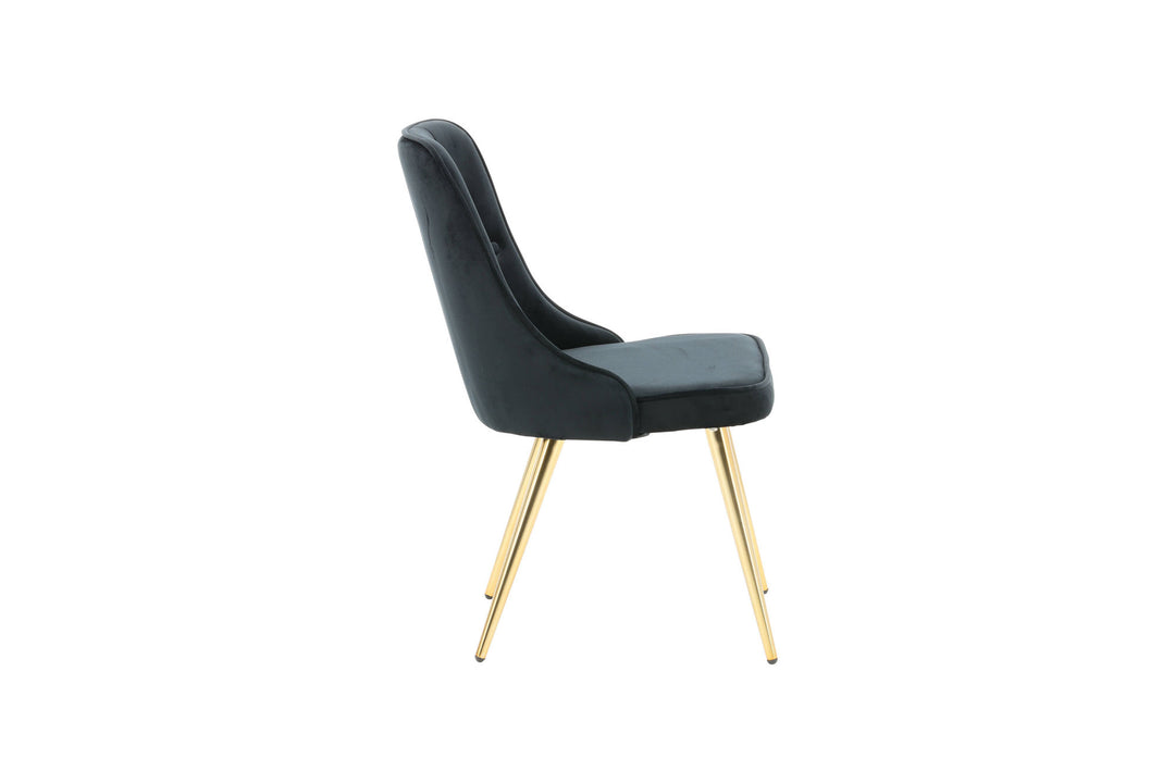 Venture Home Velvet Lyx Matstol 2-pack - Matt Mässing / Svart Sammet