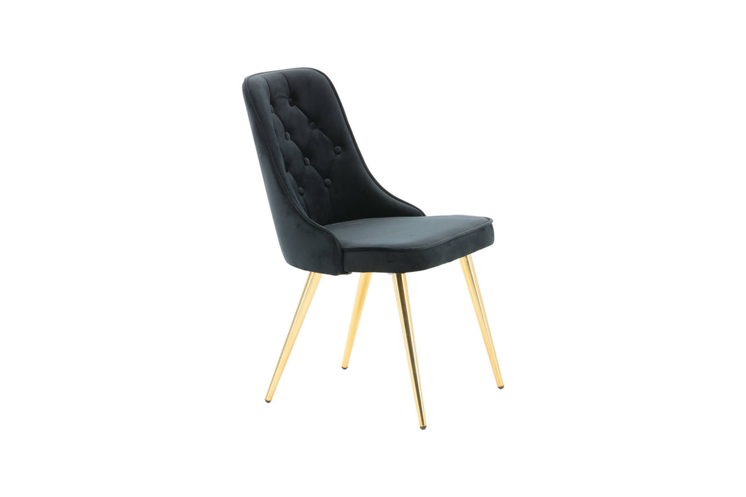 Venture Home Velvet Lyx Matstol 2-pack - Matt Mässing / Svart Sammet