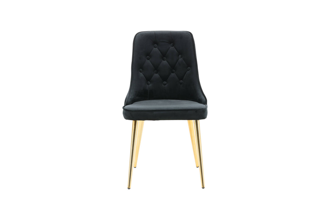 Venture Home Velvet Lyx Matstol 2-pack - Matt Mässing / Svart Sammet