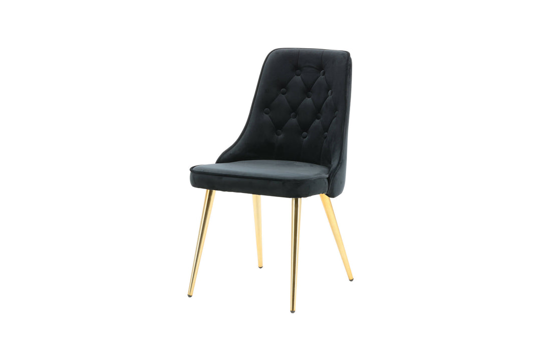 Venture Home Velvet Lyx Matstol 2-pack - Matt Mässing / Svart Sammet
