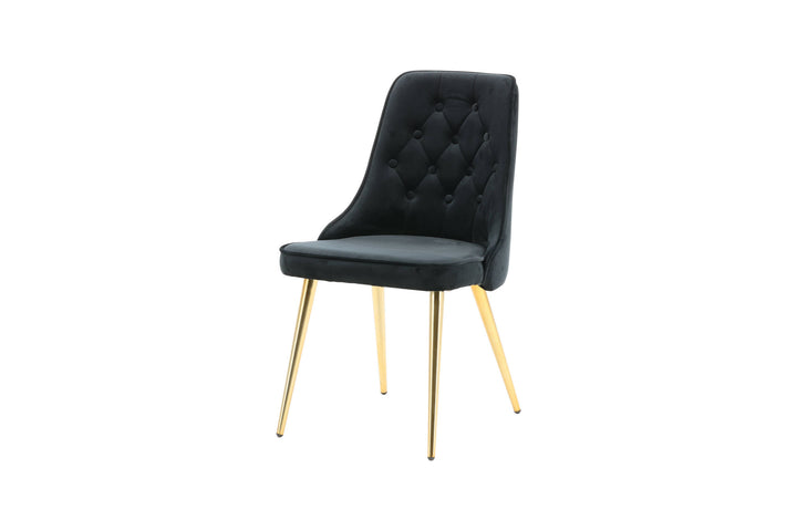 Venture Home Velvet Lyx Matstol 2-pack - Matt Mässing / Svart Sammet