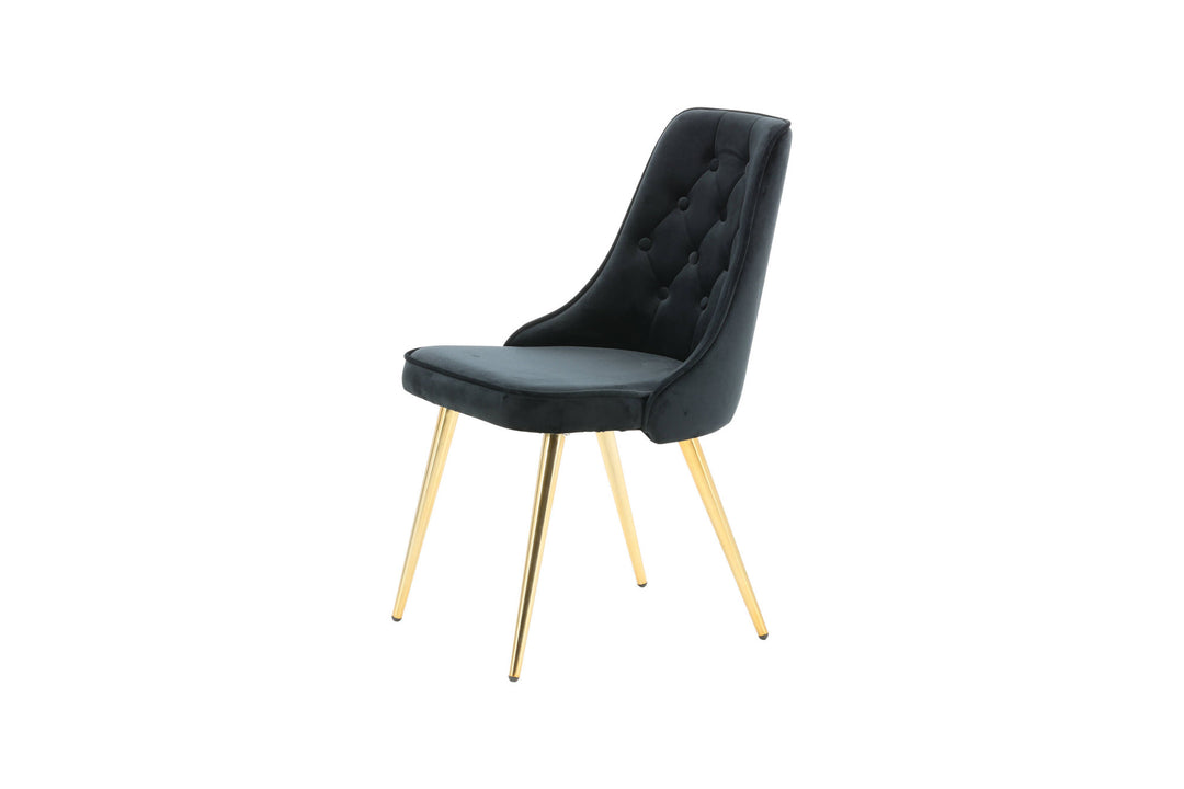 Venture Home Velvet Lyx Matstol 2-pack - Matt Mässing / Svart Sammet