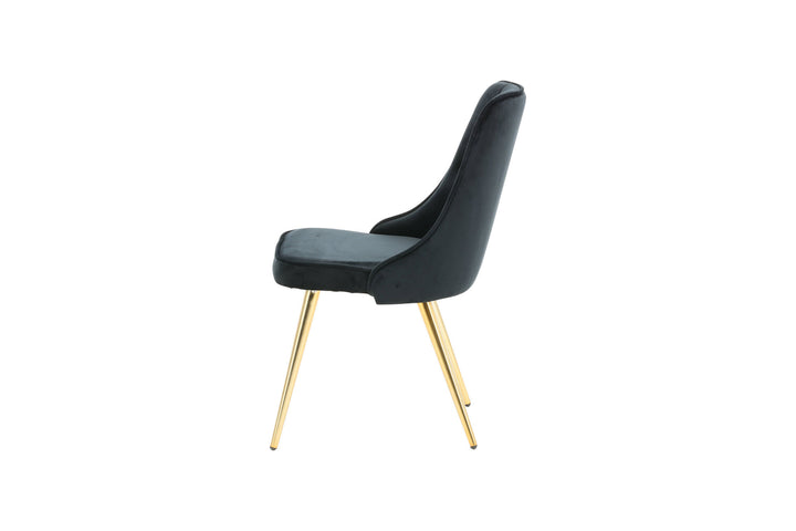 Venture Home Velvet Lyx Matstol 2-pack - Matt Mässing / Svart Sammet