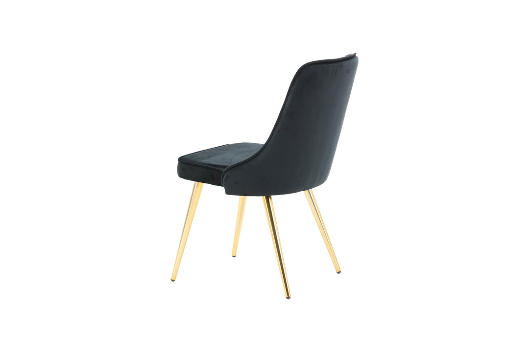 Venture Home Velvet Lyx Matstol 2-pack - Matt Mässing / Svart Sammet