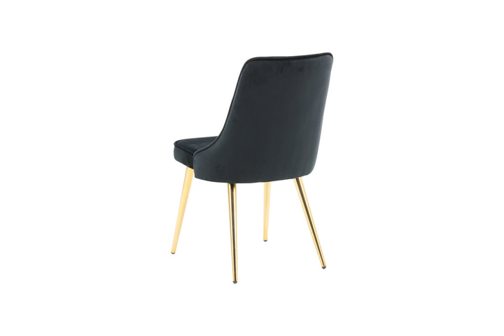 Venture Home Velvet Lyx Matstol 2-pack - Matt Mässing / Svart Sammet