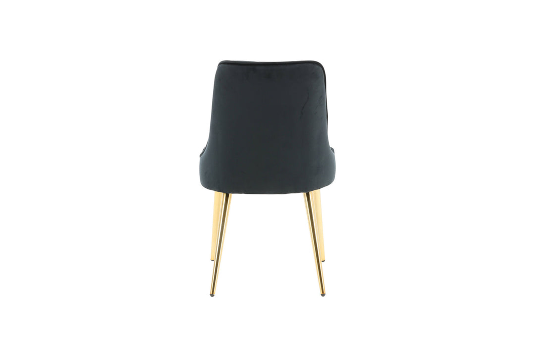 Venture Home Velvet Lyx Matstol 2-pack - Matt Mässing / Svart Sammet