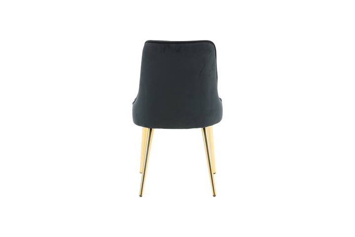 Venture Home Velvet Lyx Matstol 2-pack - Matt Mässing / Svart Sammet