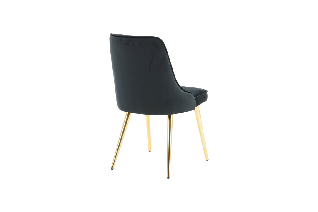 Venture Home Velvet Lyx Matstol 2-pack - Matt Mässing / Svart Sammet