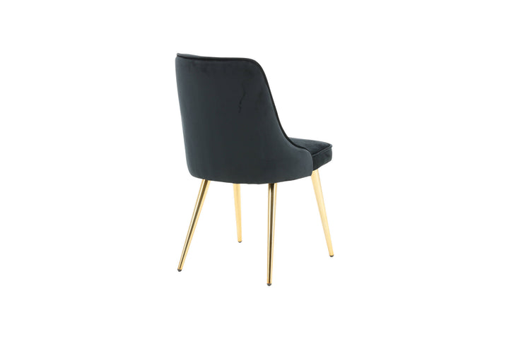 Venture Home Velvet Lyx Matstol 2-pack - Matt Mässing / Svart Sammet