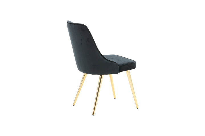 Venture Home Velvet Lyx Matstol 2-pack - Matt Mässing / Svart Sammet