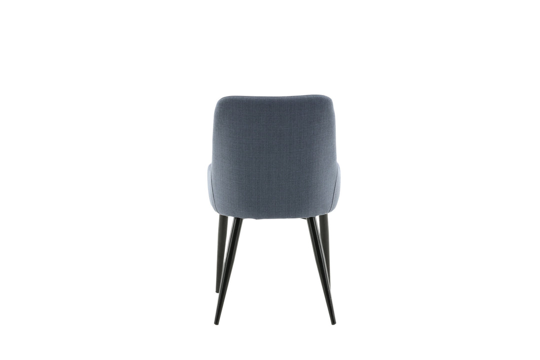 Venture Home Plaza Dining Chair 2-pack - Black Legs - Blue Fabric