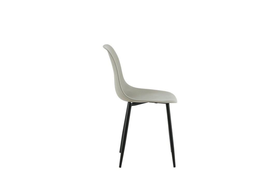 Venture Home Polar Plastic Dining Chair 2-pack - Black Legs / Grey Plastic
