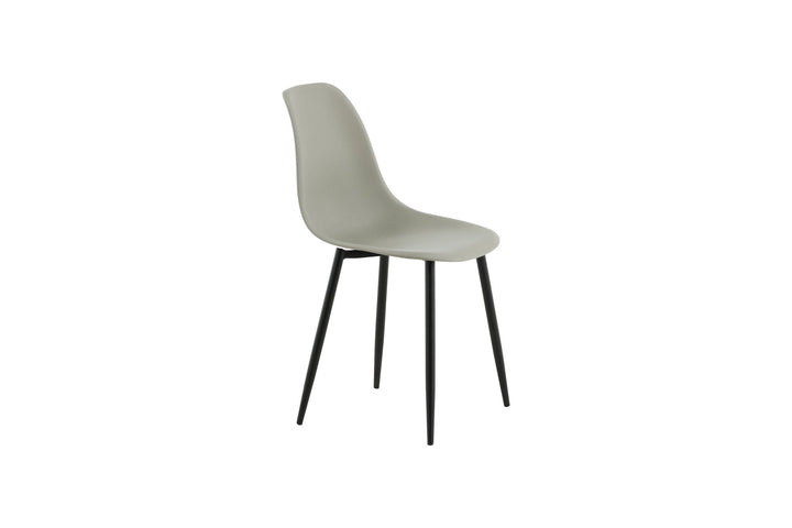 Venture Home Polar Plastic Dining Chair 2-pack - Black Legs / Grey Plastic