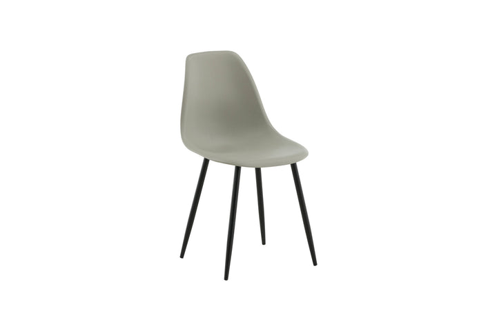 Venture Home Polar Plastic Dining Chair 2-pack - Black Legs / Grey Plastic