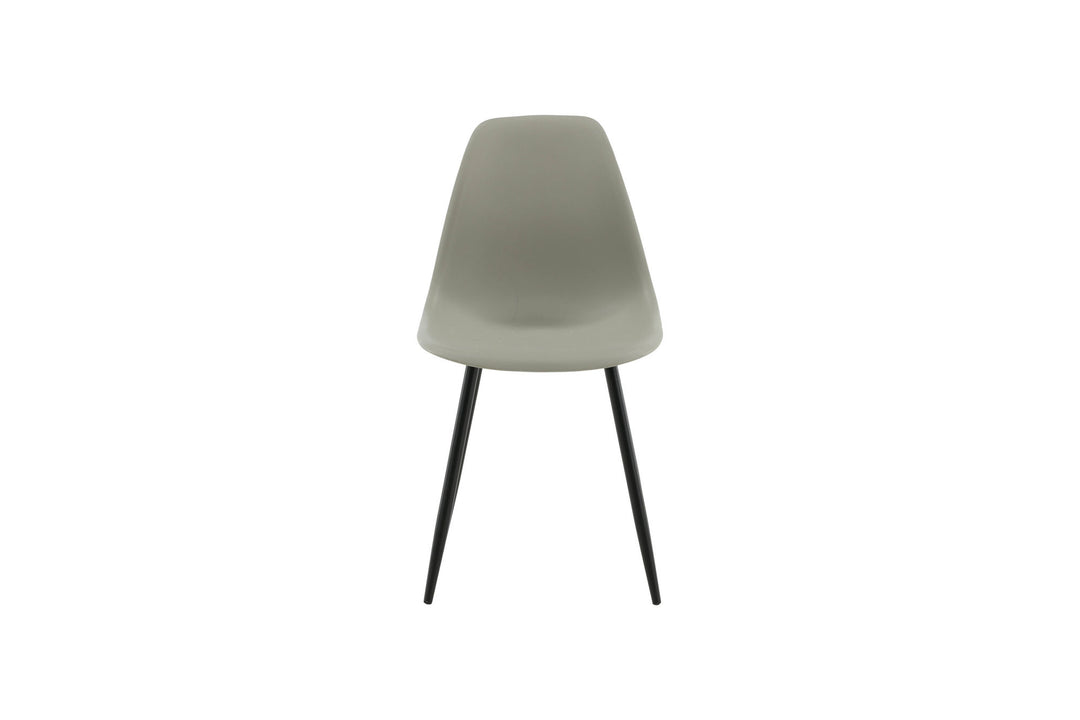 Venture Home Polar Plastic Dining Chair 2-pack - Black Legs / Grey Plastic