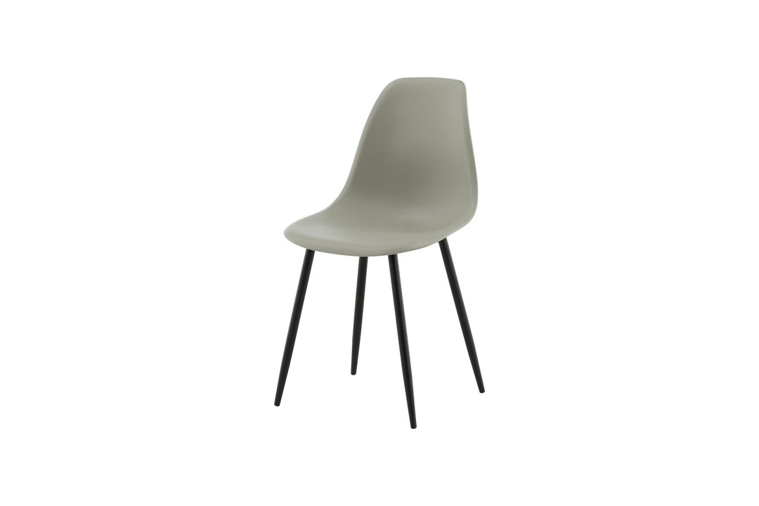 Venture Home Polar Plastic Dining Chair 2-pack - Black Legs / Grey Plastic