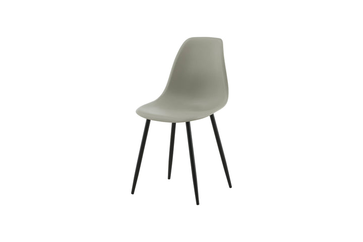 Venture Home Polar Plastic Dining Chair 2-pack - Black Legs / Grey Plastic