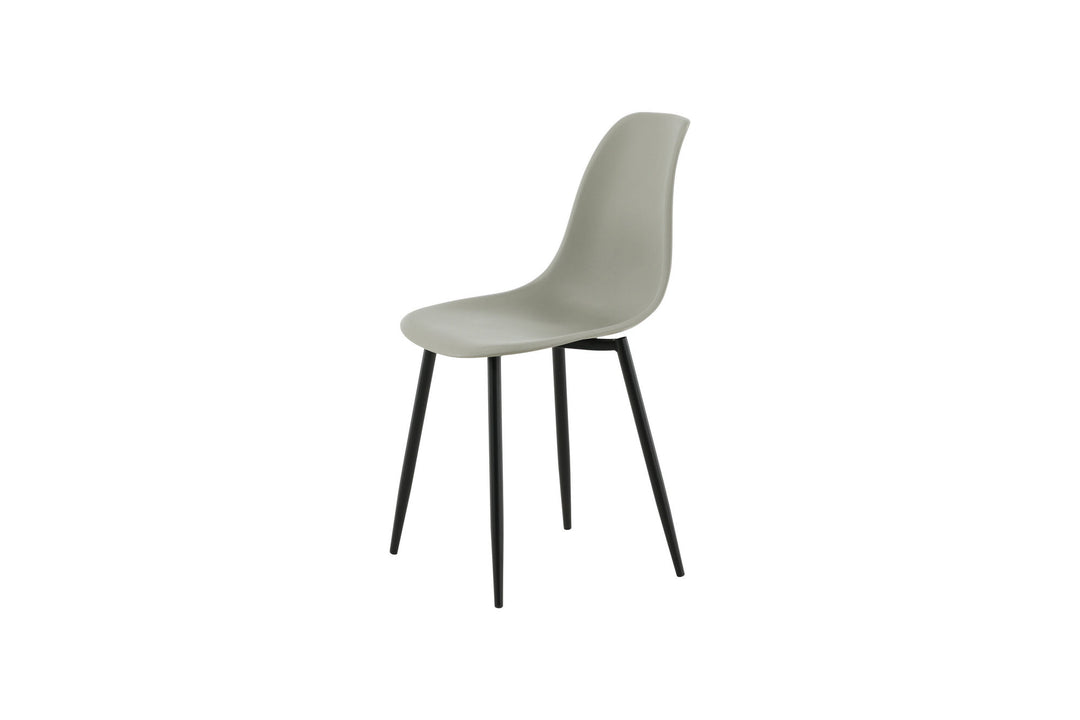 Venture Home Polar Plastic Dining Chair 2-pack - Black Legs / Grey Plastic