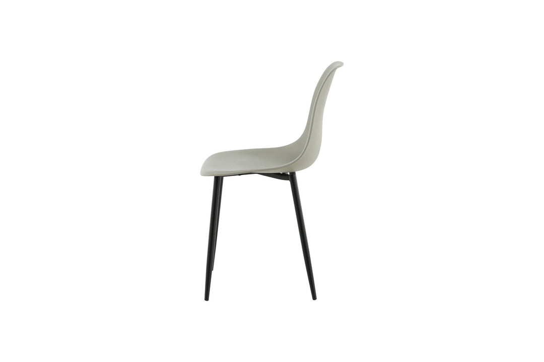 Venture Home Polar Plastic Dining Chair 2-pack - Black Legs / Grey Plastic