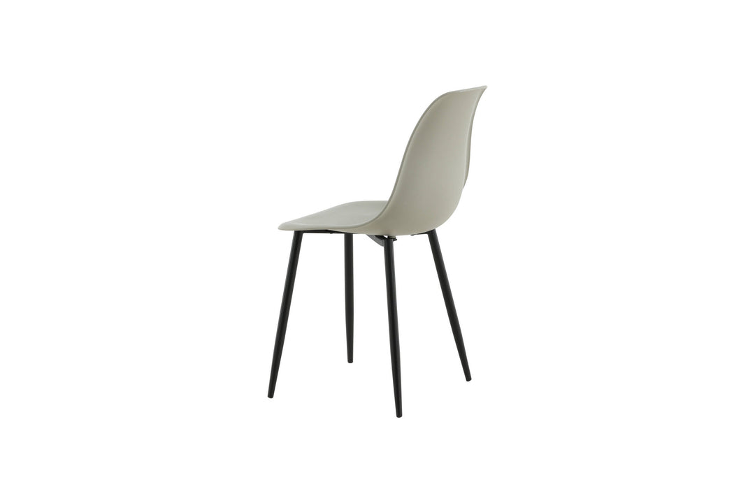 Venture Home Polar Plastic Dining Chair 2-pack - Black Legs / Grey Plastic