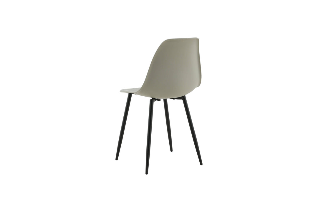 Venture Home Polar Plastic Dining Chair 2-pack - Black Legs / Grey Plastic