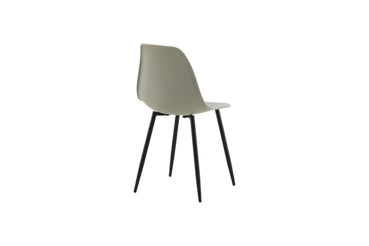 Venture Home Polar Plastic Dining Chair 2-pack - Black Legs / Grey Plastic