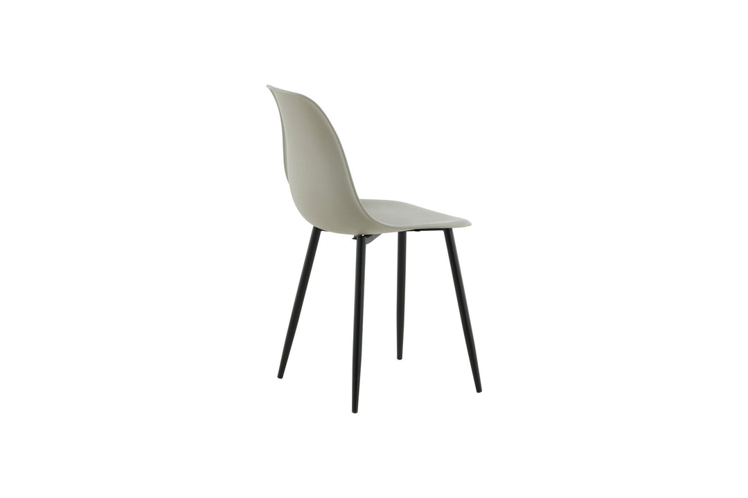Venture Home Polar Plastic Dining Chair 2-pack - Black Legs / Grey Plastic