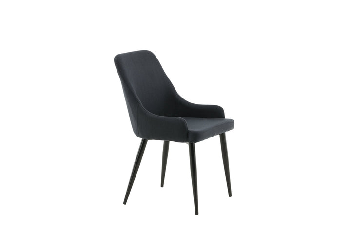 Venture Home Plaza Dining Chair 2-pack - Black Legs - Black Fabric