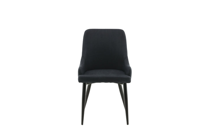 Venture Home Plaza Dining Chair 2-pack - Black Legs - Black Fabric