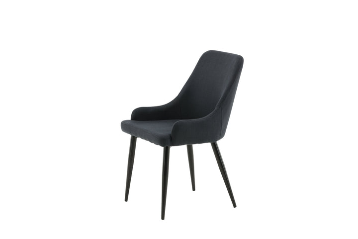 Venture Home Plaza Dining Chair 2-pack - Black Legs - Black Fabric