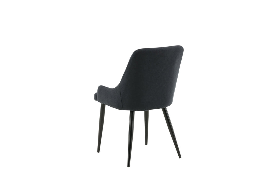 Venture Home Plaza Dining Chair 2-pack - Black Legs - Black Fabric