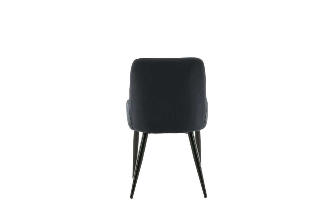 Venture Home Plaza Dining Chair 2-pack - Black Legs - Black Fabric